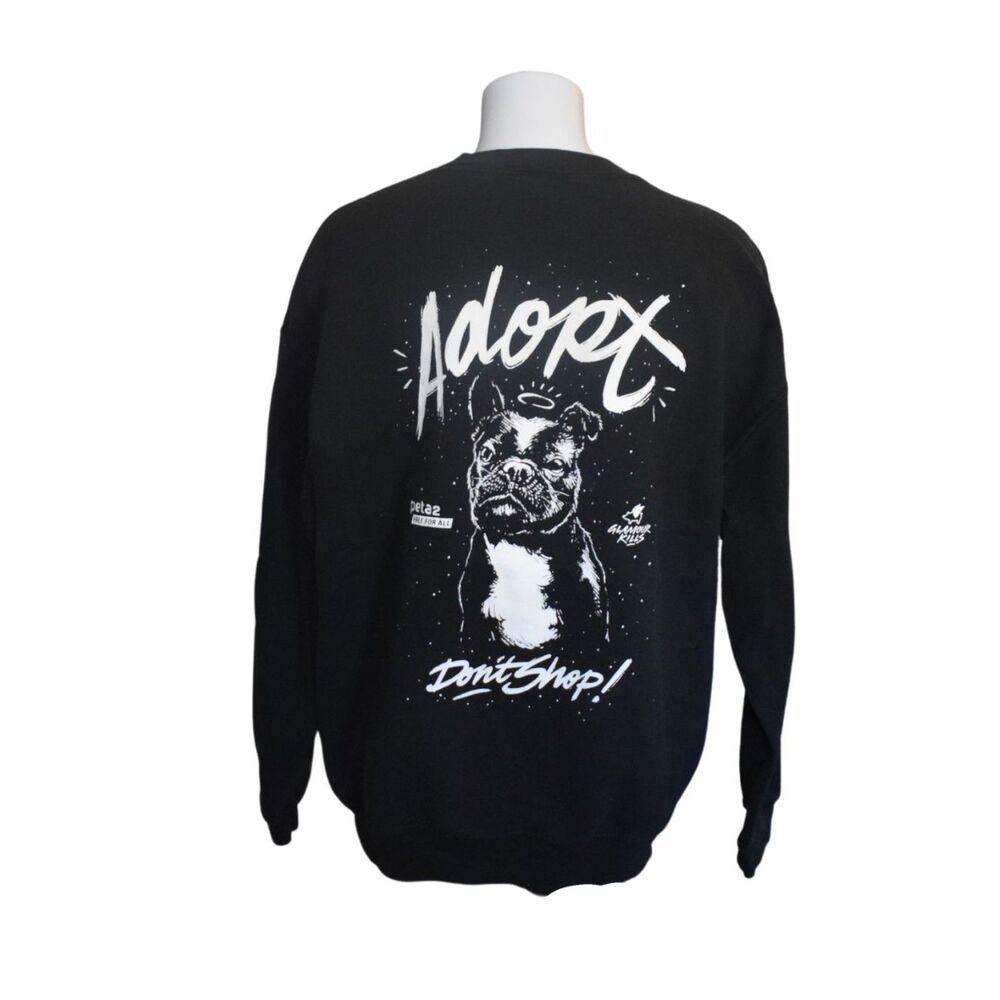 Glamour Kills Adopt Don't Shop PETA Crewneck Sweatshirt Large
